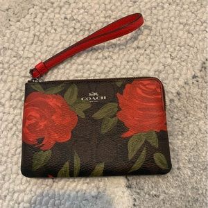 Red Rose Coach wristlet!!